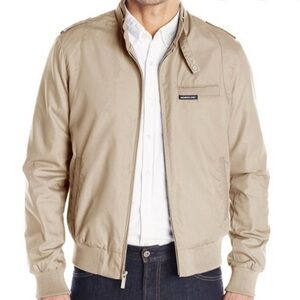 Member’s Only Tan Beige Original Classic Iconic Racer Jacket Coat